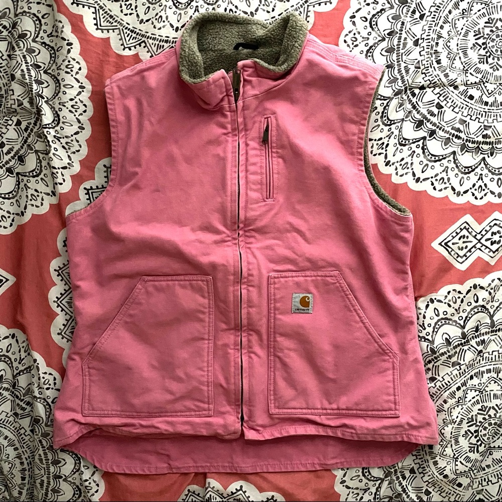 Pink Carhartt Sherpa Duck Vest